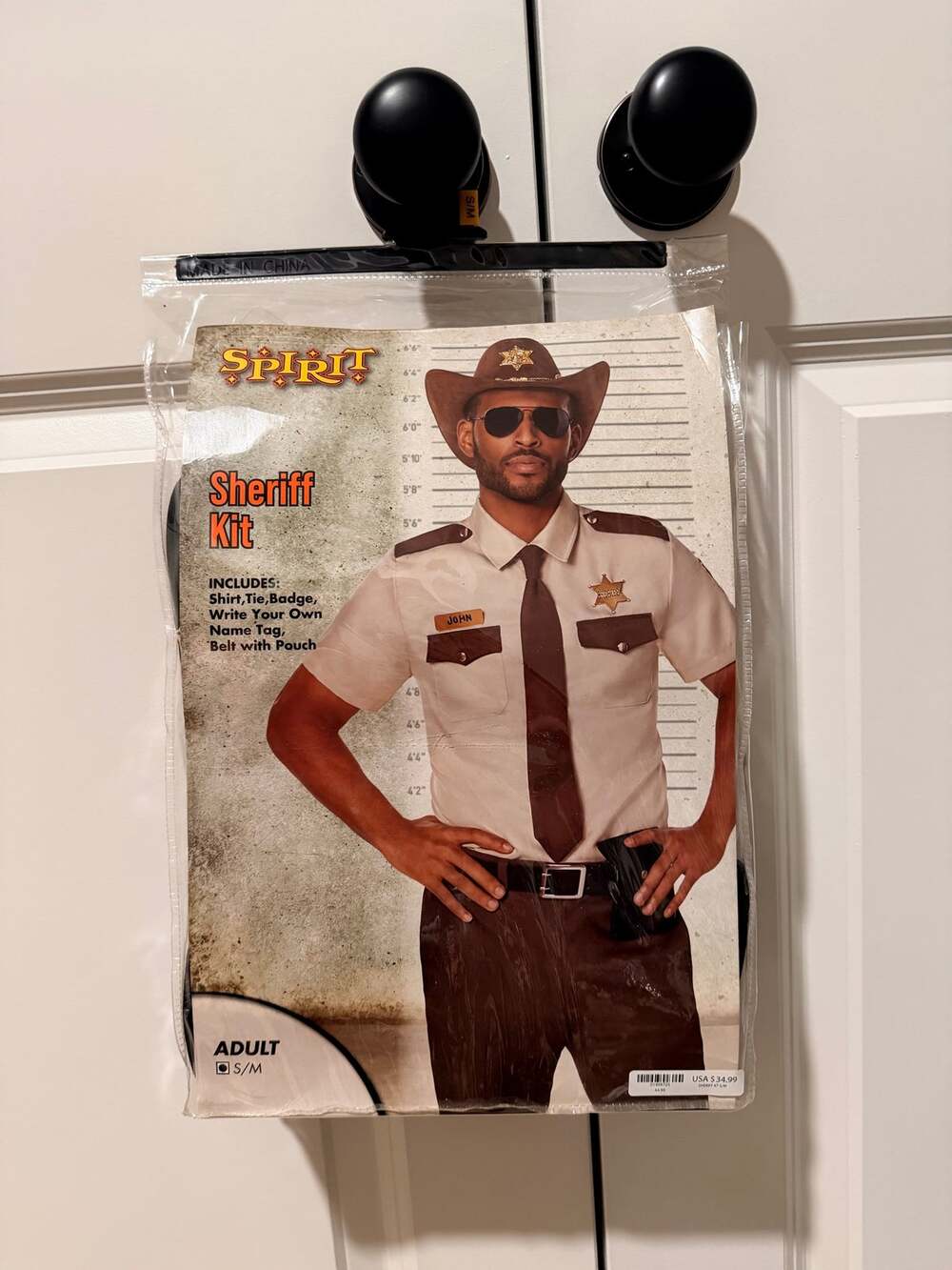 Spirit Halloween Adult Sheriff Costume Kit Small Medium S/M New in Package
